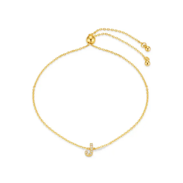 Orelia J Pavé Initial Slider armbånd forgyldt