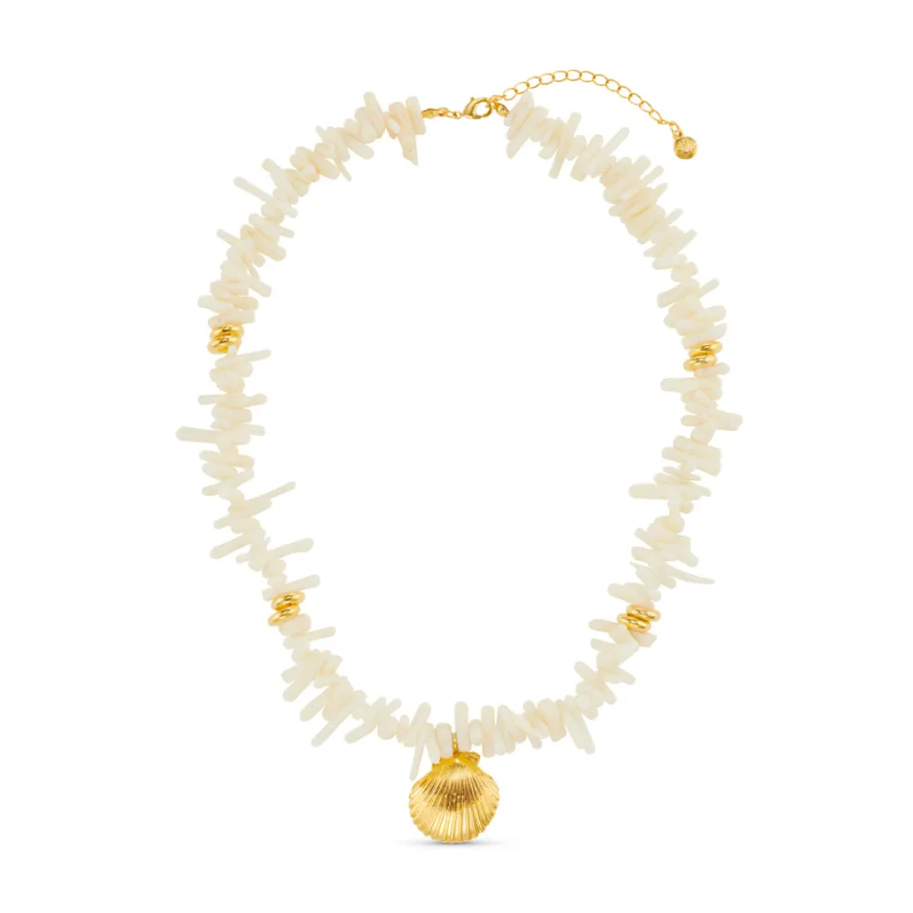 Orelia Cream Coral Chip Shell halskæde statement