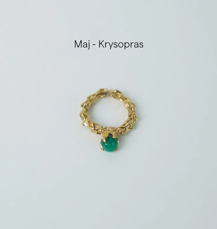 Wos Bedazzled månedssten ring messing guld