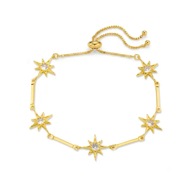 Orelia Crystal Starburst Chain Slider armbånd guld krystal