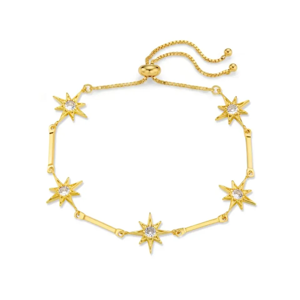 Orelia Crystal Starburst Chain Slider armbånd guld krystal