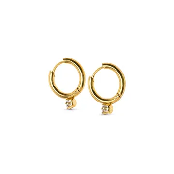 TIMI OF SWEDEN Oline øreringe hoops krystal 17 mm guld
