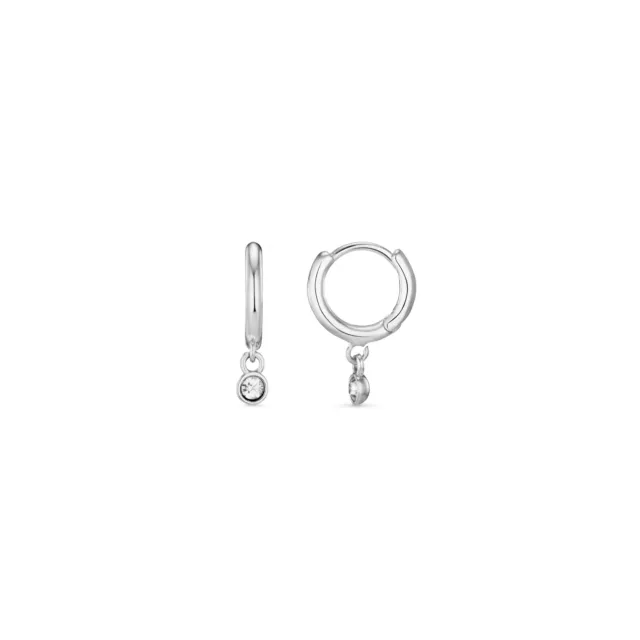 Orelia Mini Crystal Drop Micro Hoop øreringe sølv Swarovski