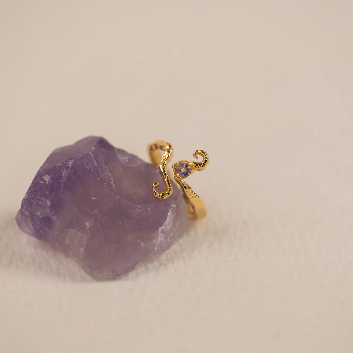 Sisi Copenhagen Aurelia Amethyst ring forgyldt lilla
