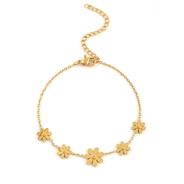 TIMI OF SWEDEN Fay armbånd blomster guld rustfrit stål