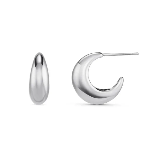Orelia LUXE Tapered Dome Hoop øreringe sølv vandtætte