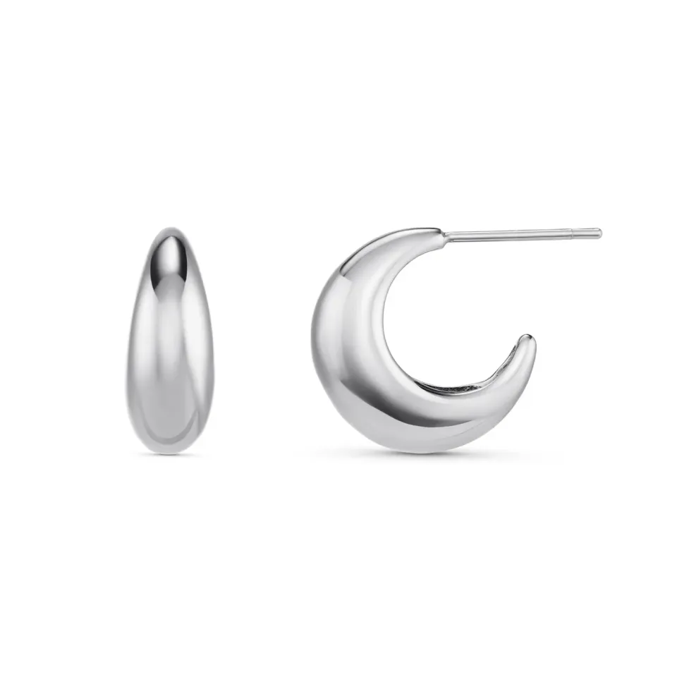 Orelia LUXE Tapered Dome Hoop øreringe sølv vandtætte
