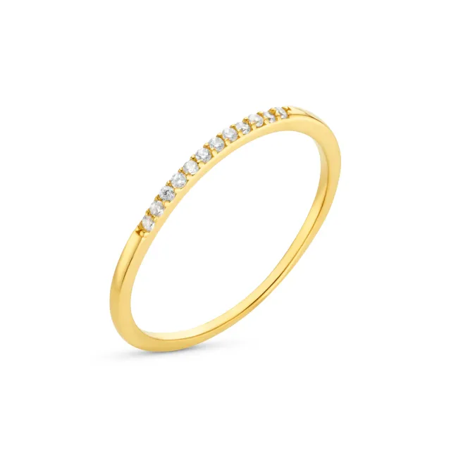 Orelia LUXE Fine Crystal ring guld zirkonia tynd