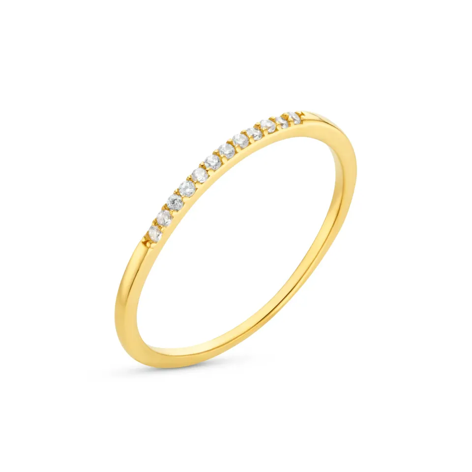 Orelia LUXE Fine Crystal ring guld zirkonia tynd