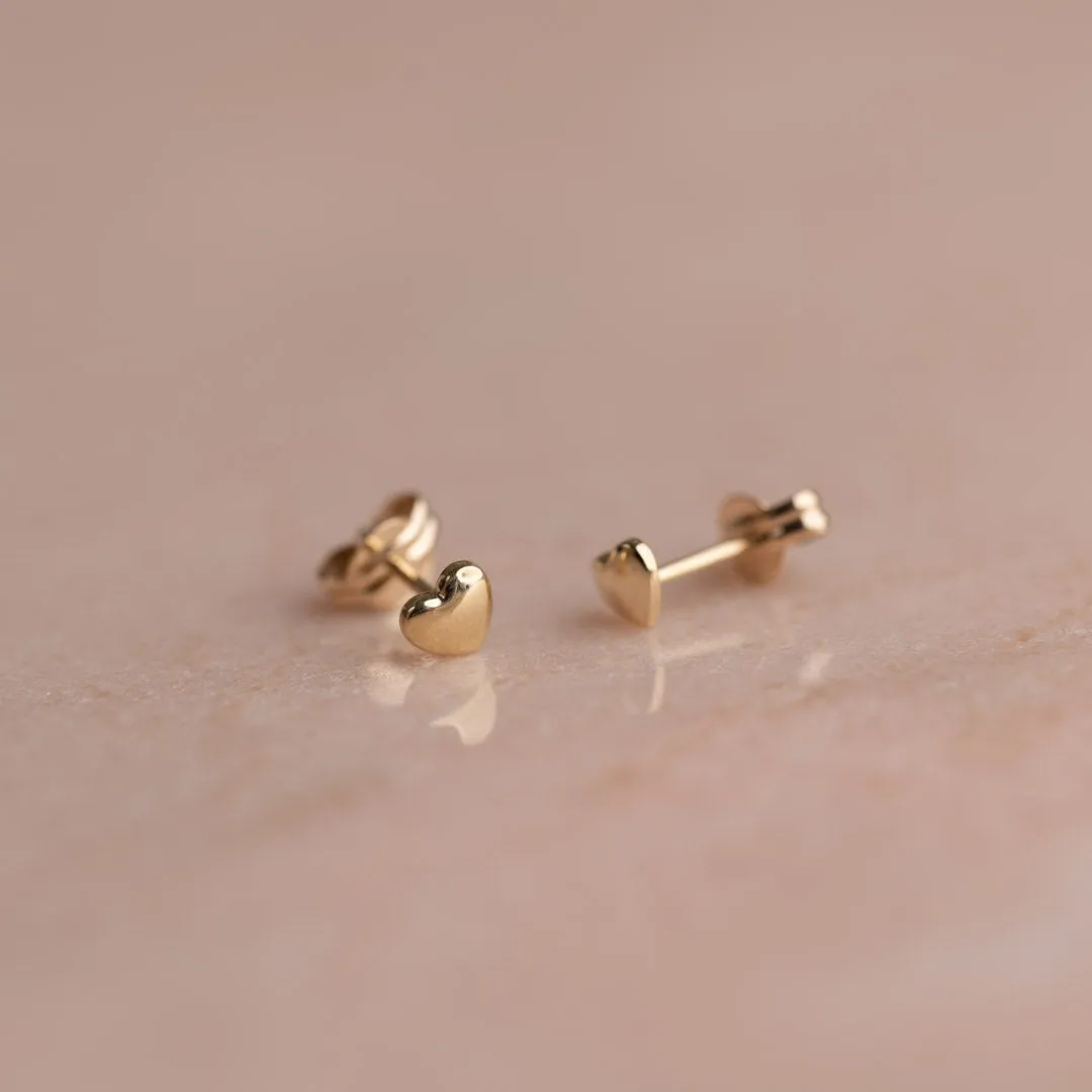 Sisi Copenhagen Heart ørestikker massiv 9kt guld par