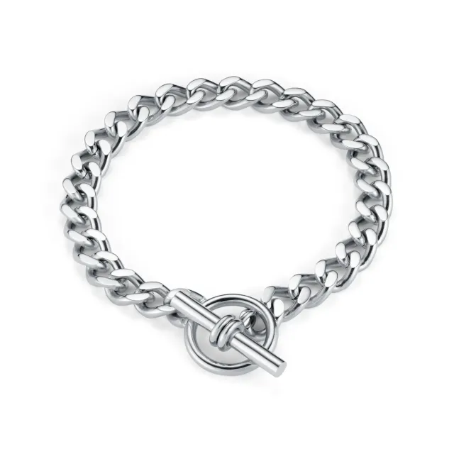 Orelia LUXE Flat Curb T-Bar armbånd sølv
