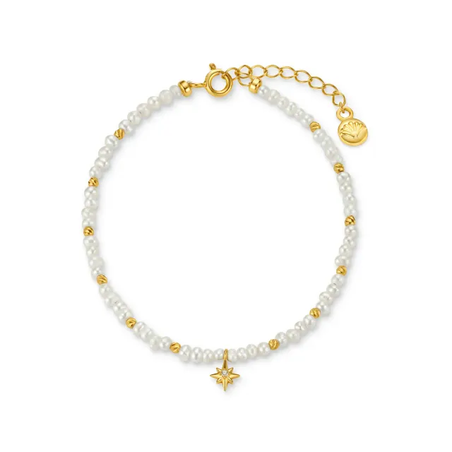 Orelia LUXE Mini Pearl armbånd guld stjerne