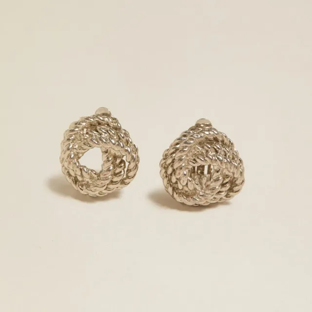 Orelia Vintage Rope Twist øreringe sølv clip-on