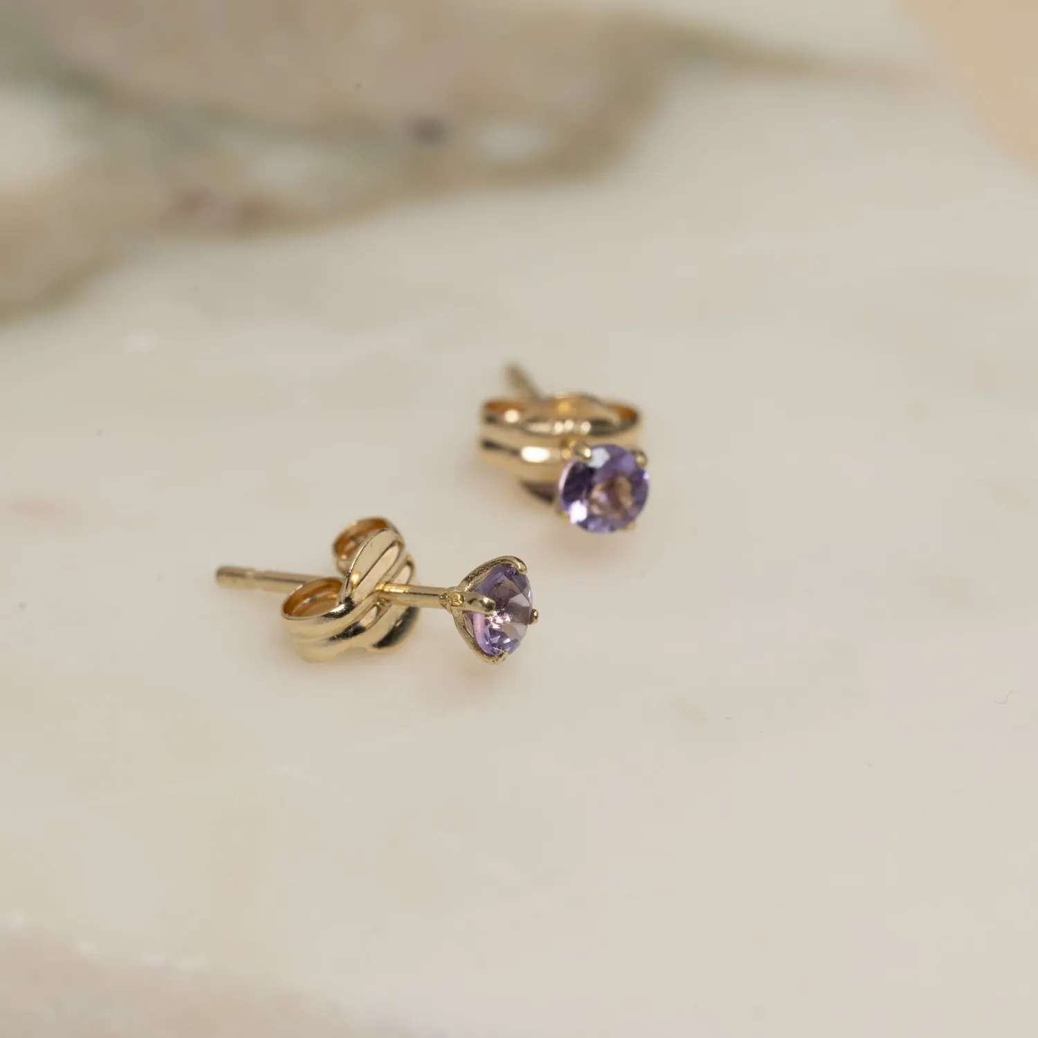 Sisi Copenhagen Soley Stud ørestikker guld ametyst 3mm