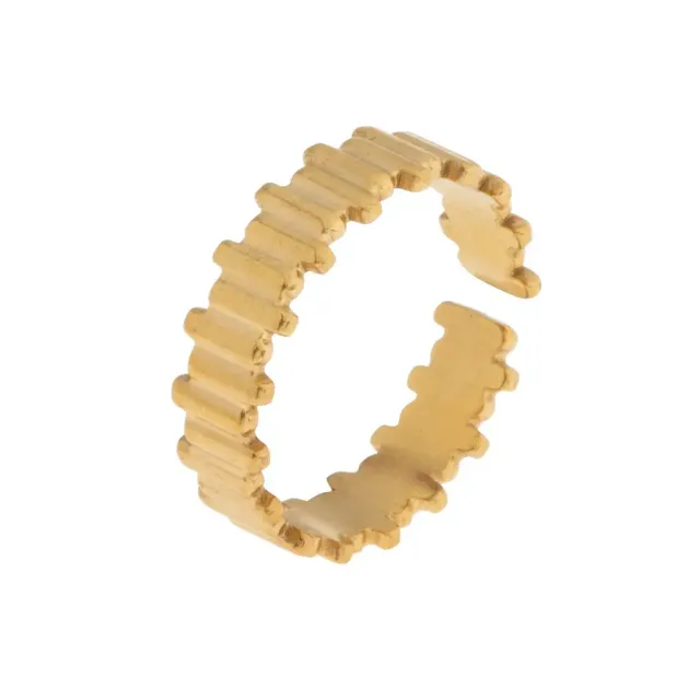 Timi of Sweden Cleo Sculpture ring justerbar stål guld