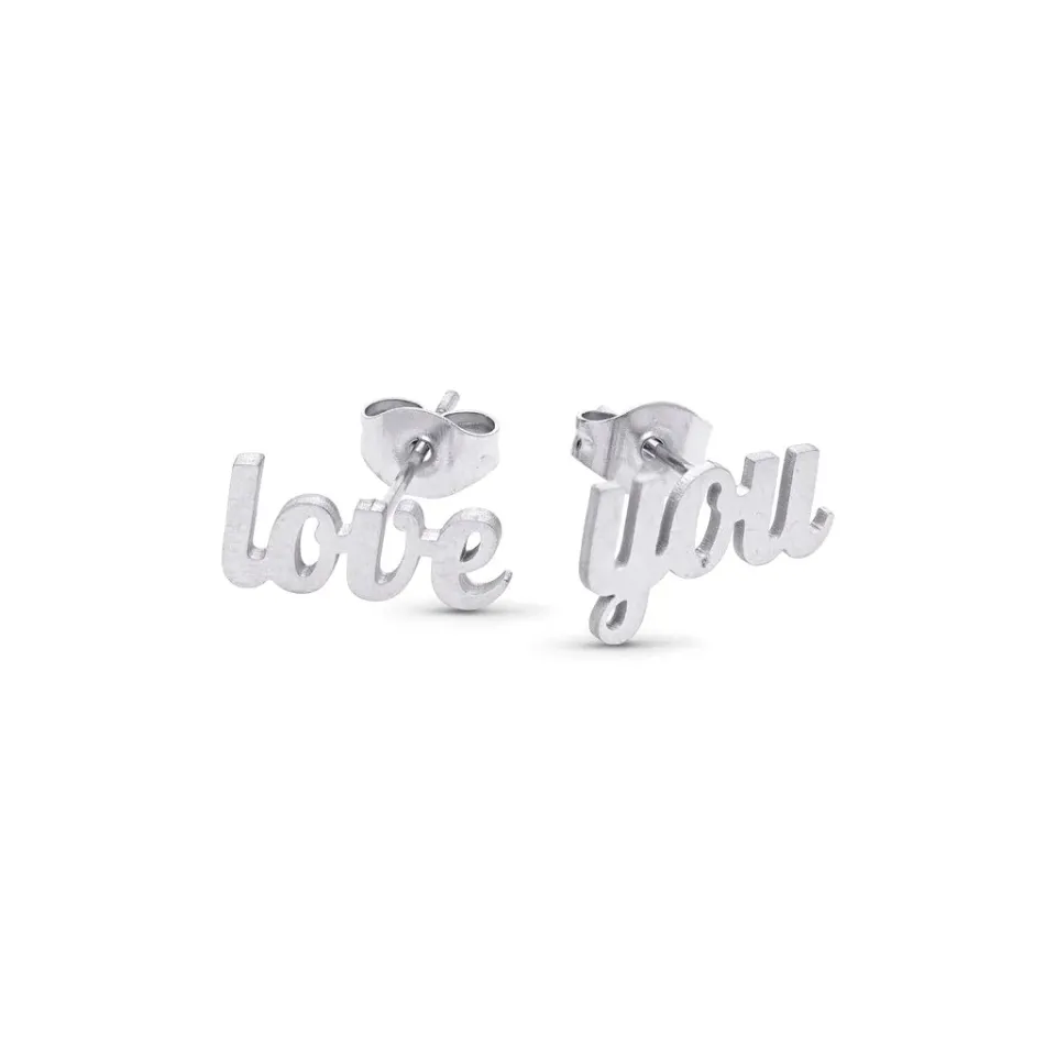 TIMI OF SWEDEN Ina Love You studs øreringe stål