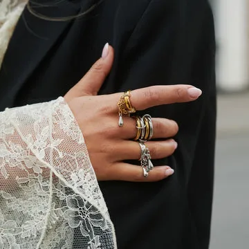 TIMI OF SWEDEN Bliss Drop ring str 7 vandtæt guld