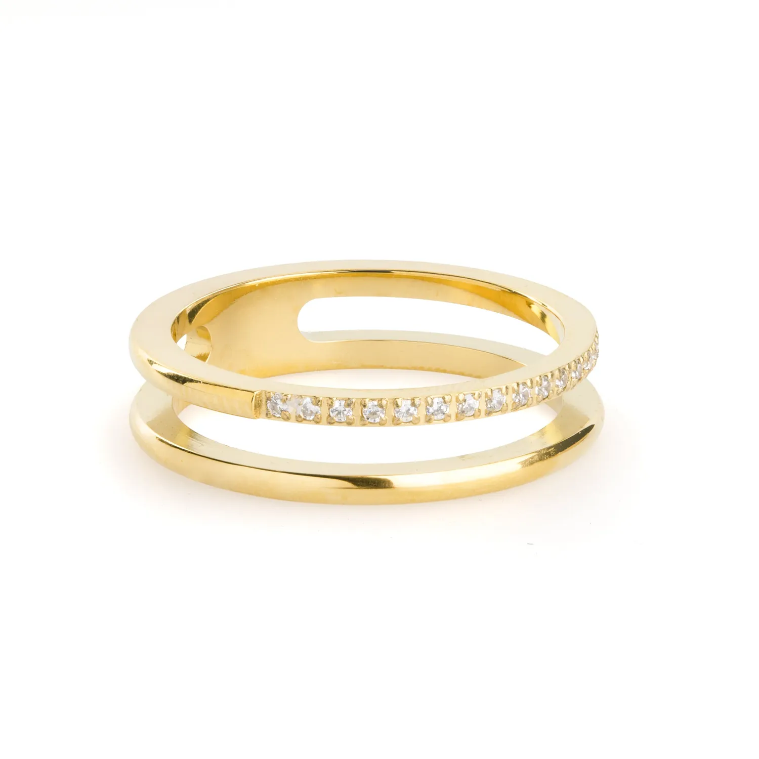 TIMI OF SWEDEN Melissa duo krystalring guld str. 19