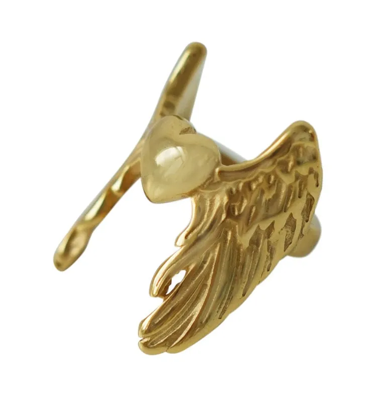 Wos UP Angel ring forgyldt hjerte vinger