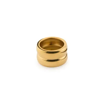 TIMI OF SWEDEN Nellie Double Dome Duo ring stål guld