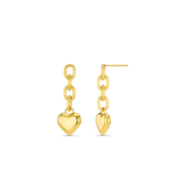 Orelia LUXE Heart & Chain øreringe forgyldt