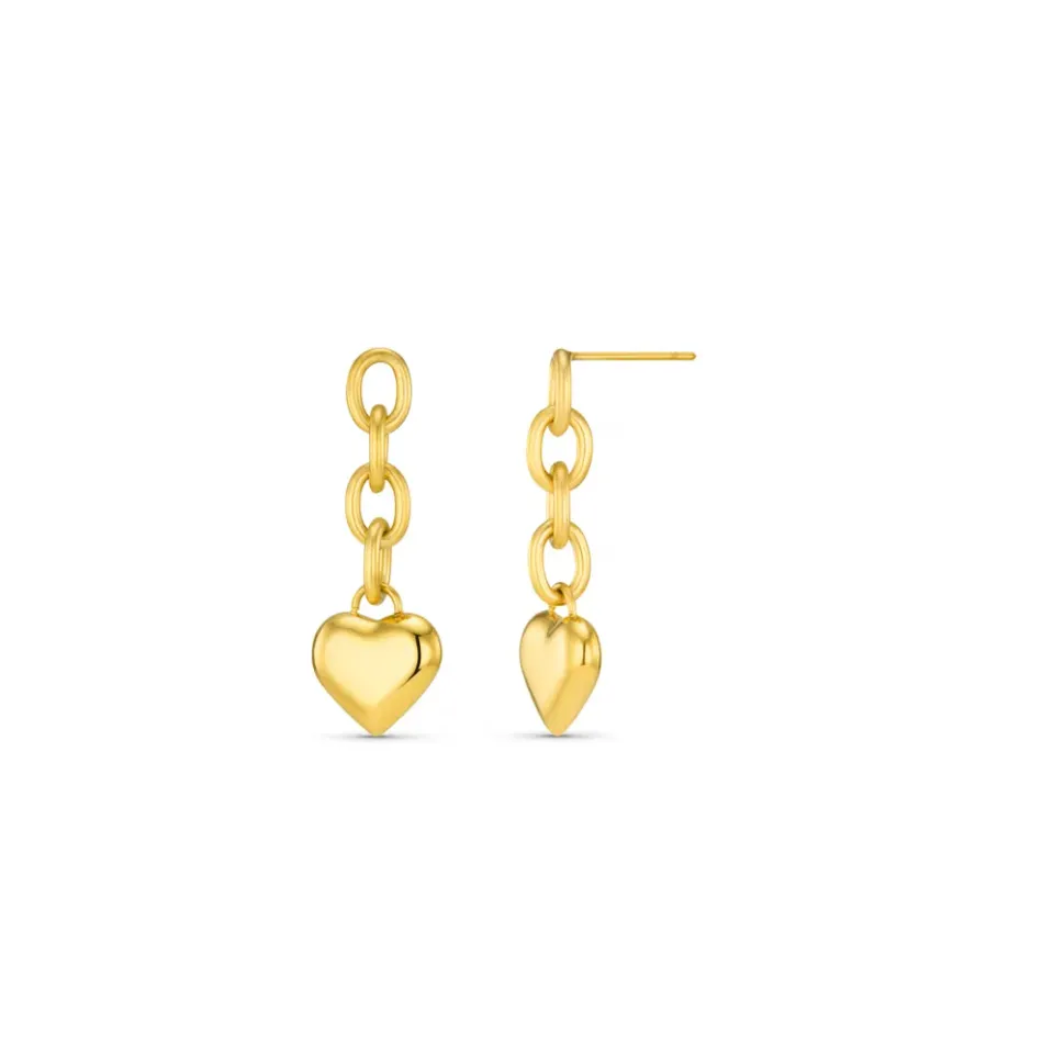 Orelia LUXE Heart & Chain øreringe forgyldt