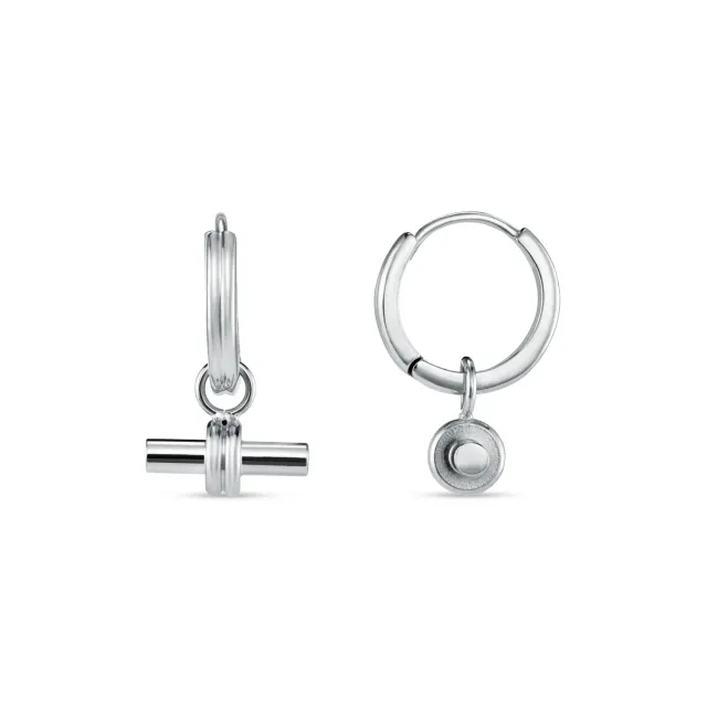 Orelia LUXE Linear T-Bar Drop Hoop øreringe sølv vandtæt