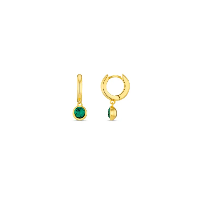 Orelia Emerald Drop Huggie øreringe forgyldt grøn Swarovski