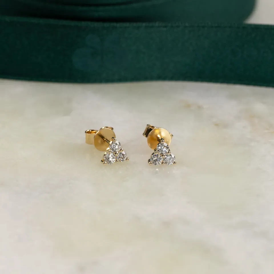 Sisi Copenhagen Trio Lab-Diamond studs 14 kt guld