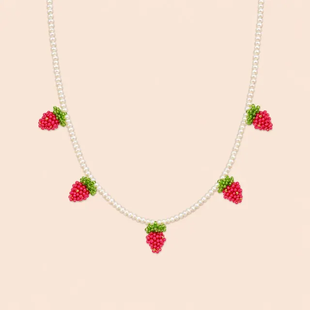 Lulo Strawberry Necklace halskæde 18K guldbelagt