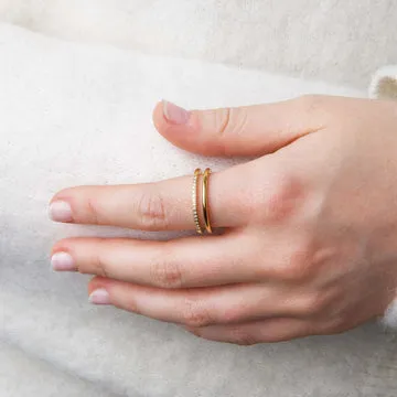 TIMI OF SWEDEN Melissa duo krystal ring guld
