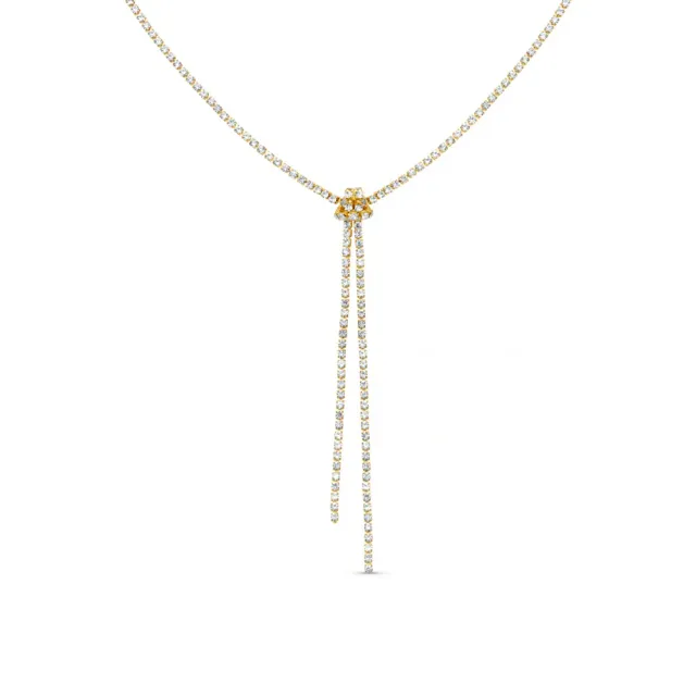 Orelia Crystal Knot Tassel halskæde guld med krystal