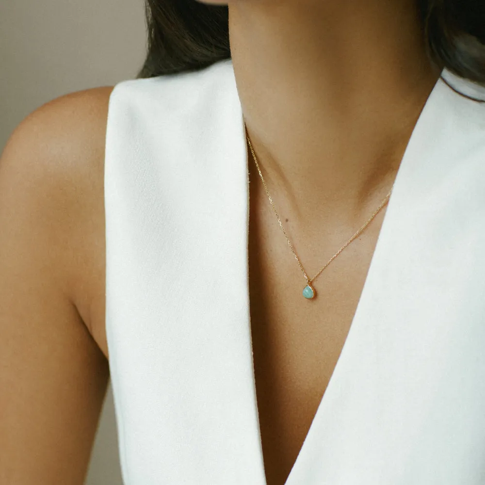 Orelia LUXE Semi-Precious Amazonite halskæde forgyldt