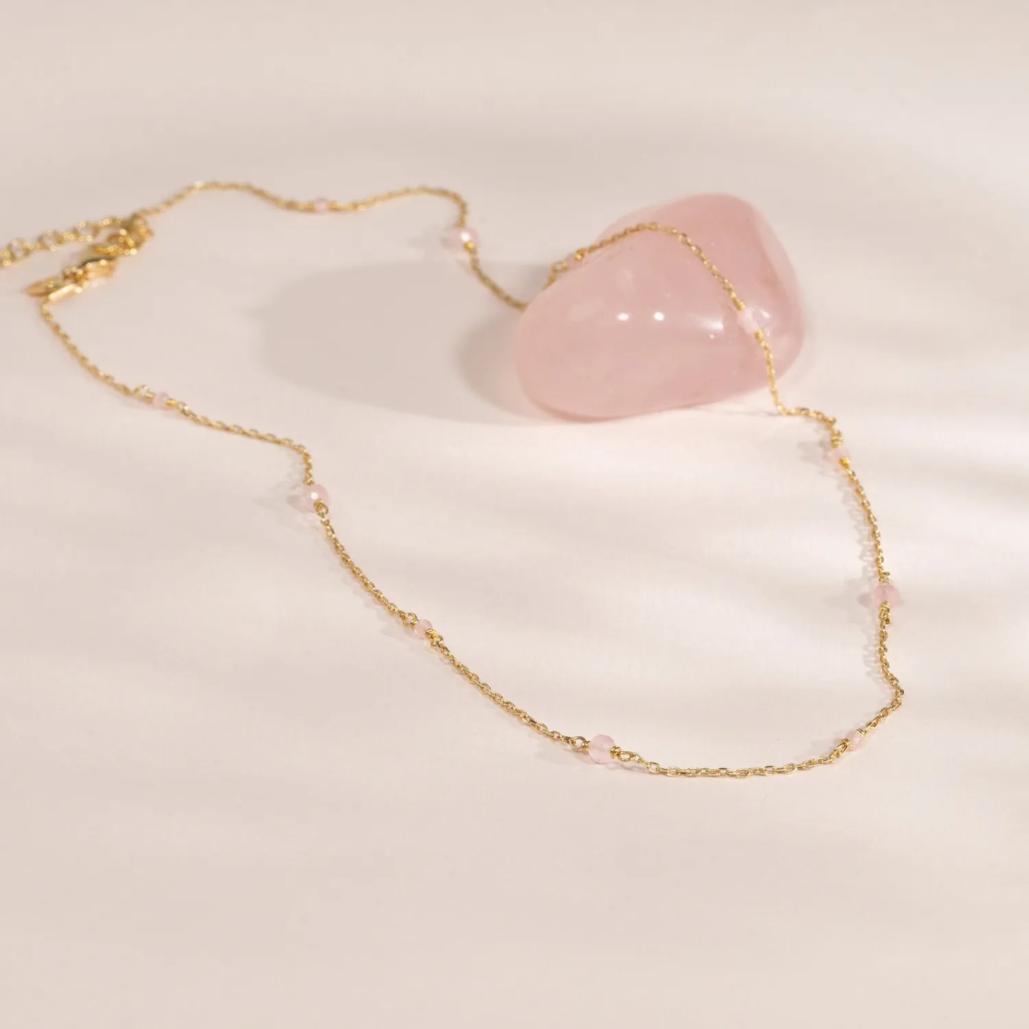 Sisi Copenhagen Isabella halskæde rosa jade guld