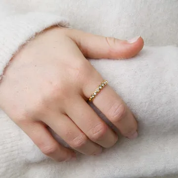 TIMI OF SWEDEN Pernilla ring rustfrit stål krystal