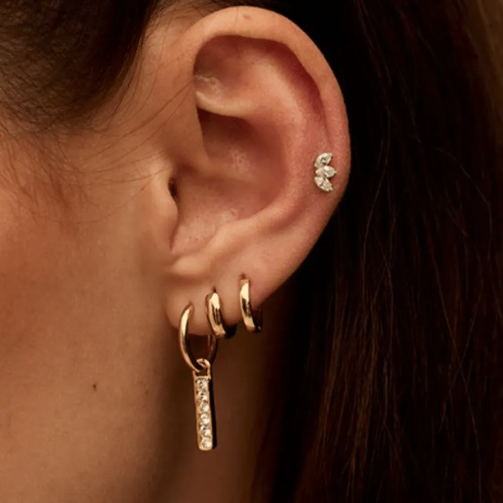 Orelia Crystal Marquise Fan labret piercing guld krystal