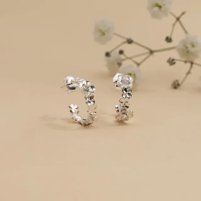 Sisi Copenhagen Flora Crystal creoler sølv zirkon 15 mm