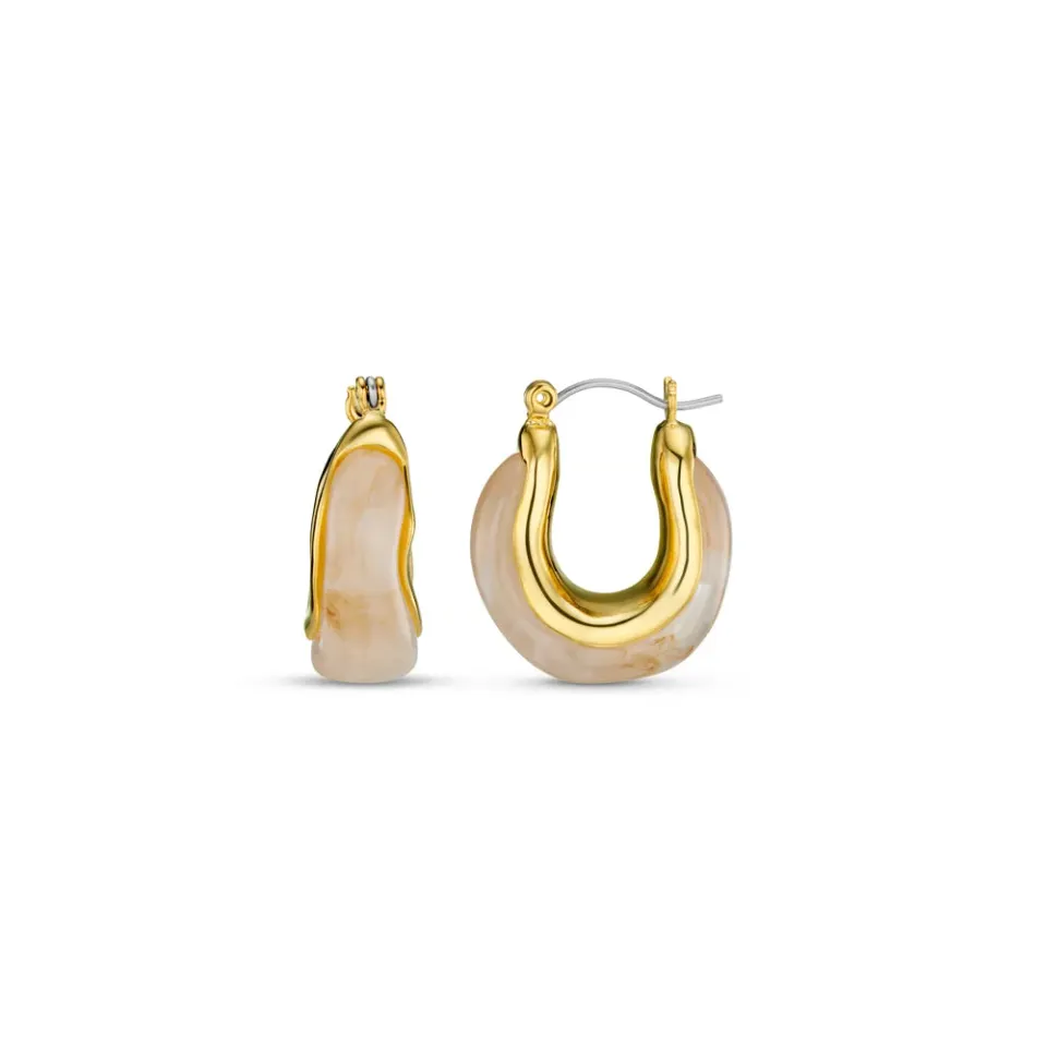 Orelia Marble Resin hoop øreringe guld marmor