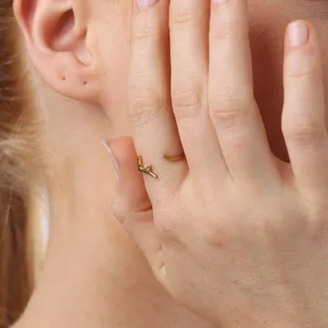 TIMI OF SWEDEN Janna twig ring rustfrit stål sølv