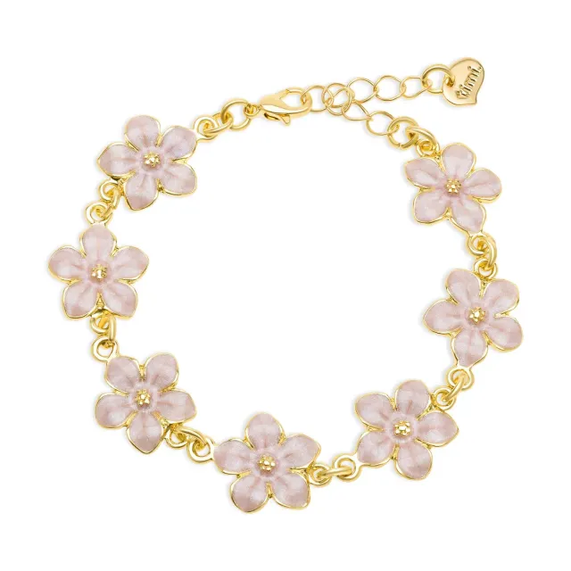 TIMI OF SWEDEN Adeline blomsterarmbånd guld lyserød