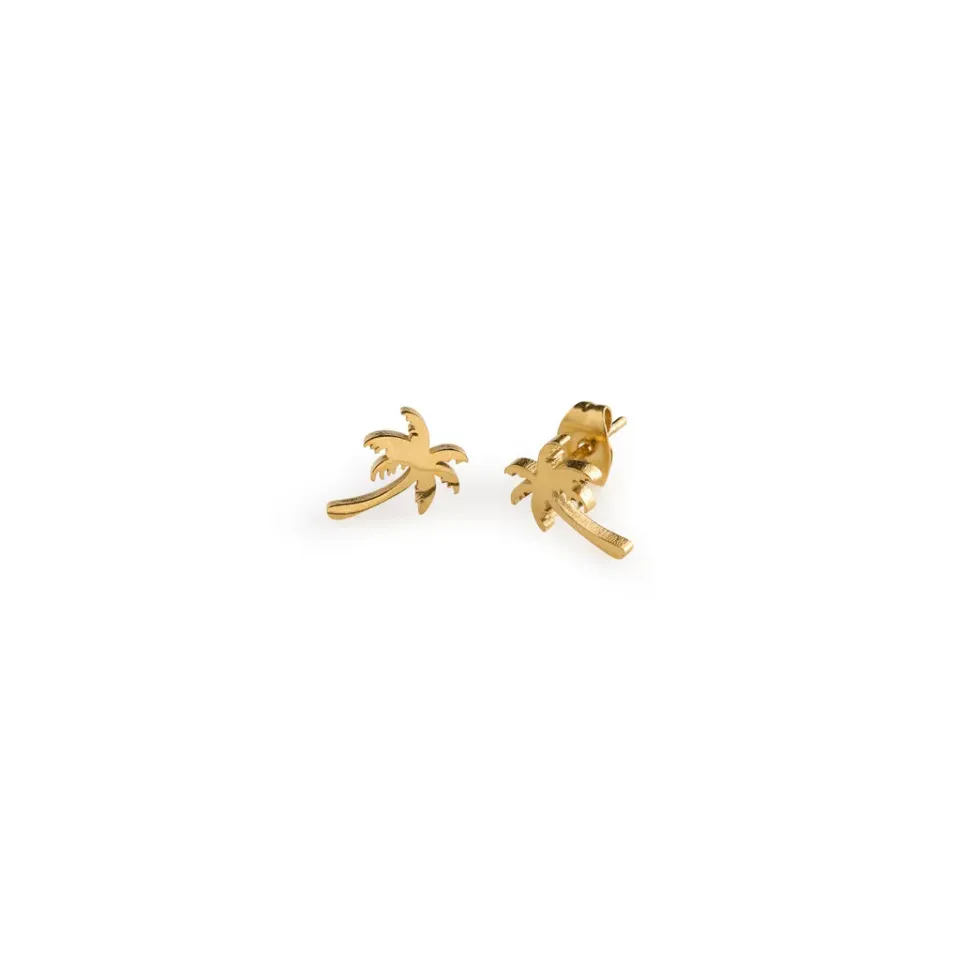 TIMI OF SWEDEN Vanja studs palme guld rustfrit stål