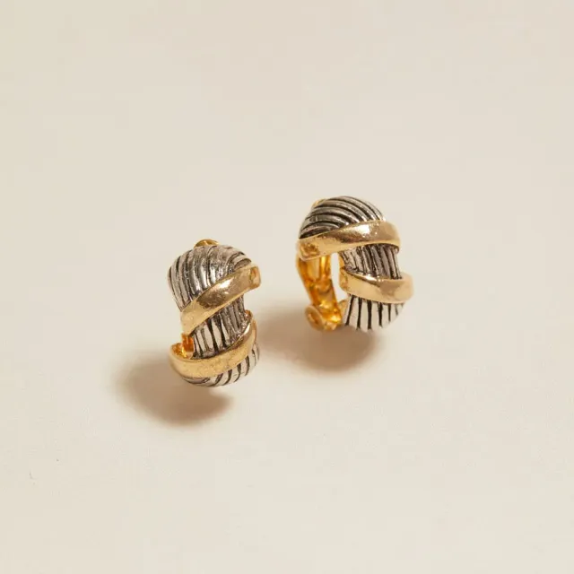 Orelia Vintage Mixed Metal Hoop øreringe clip-on tofarvet