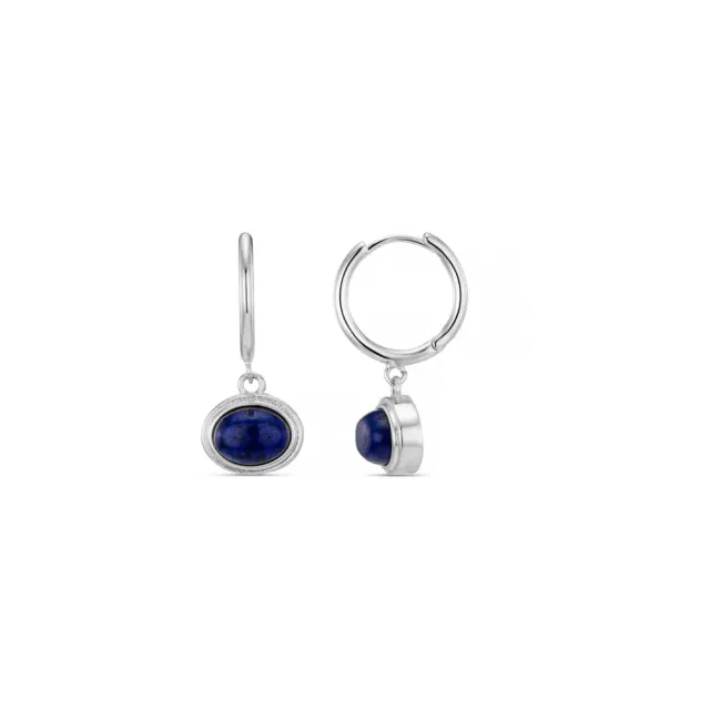 Orelia Semi-Precious Lapis Charm øreringe sølv blå