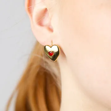 TIMI OF SWEDEN Anneline Heart øreringe par forgyldt