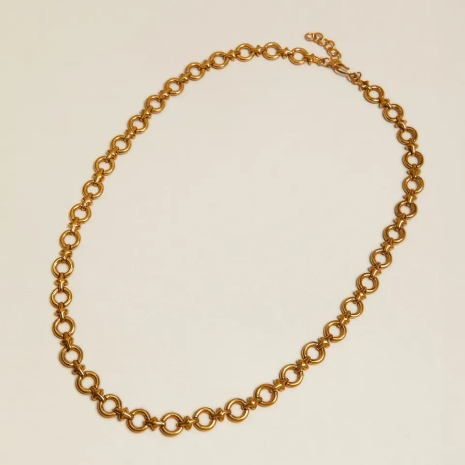 Orelia Vintage Circle Cross halskæde guld