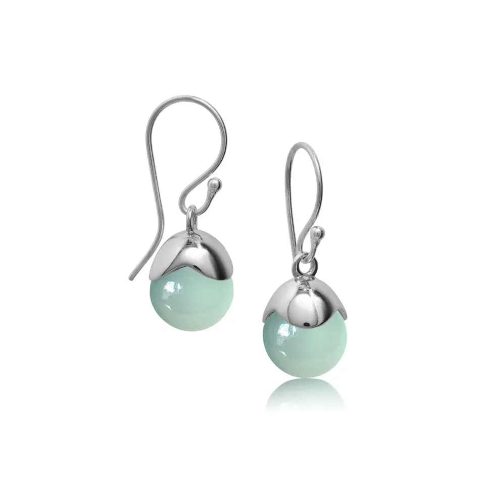 Bykjaergaard Glory øreringe sølv aqua 10 mm