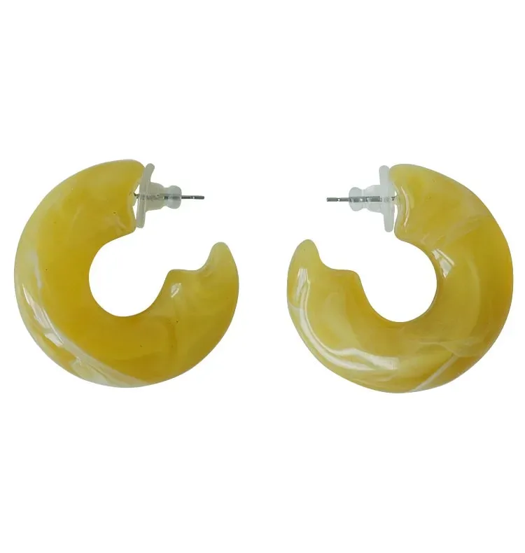 Wos Sabina hoops citrin gul akryl 4 cm