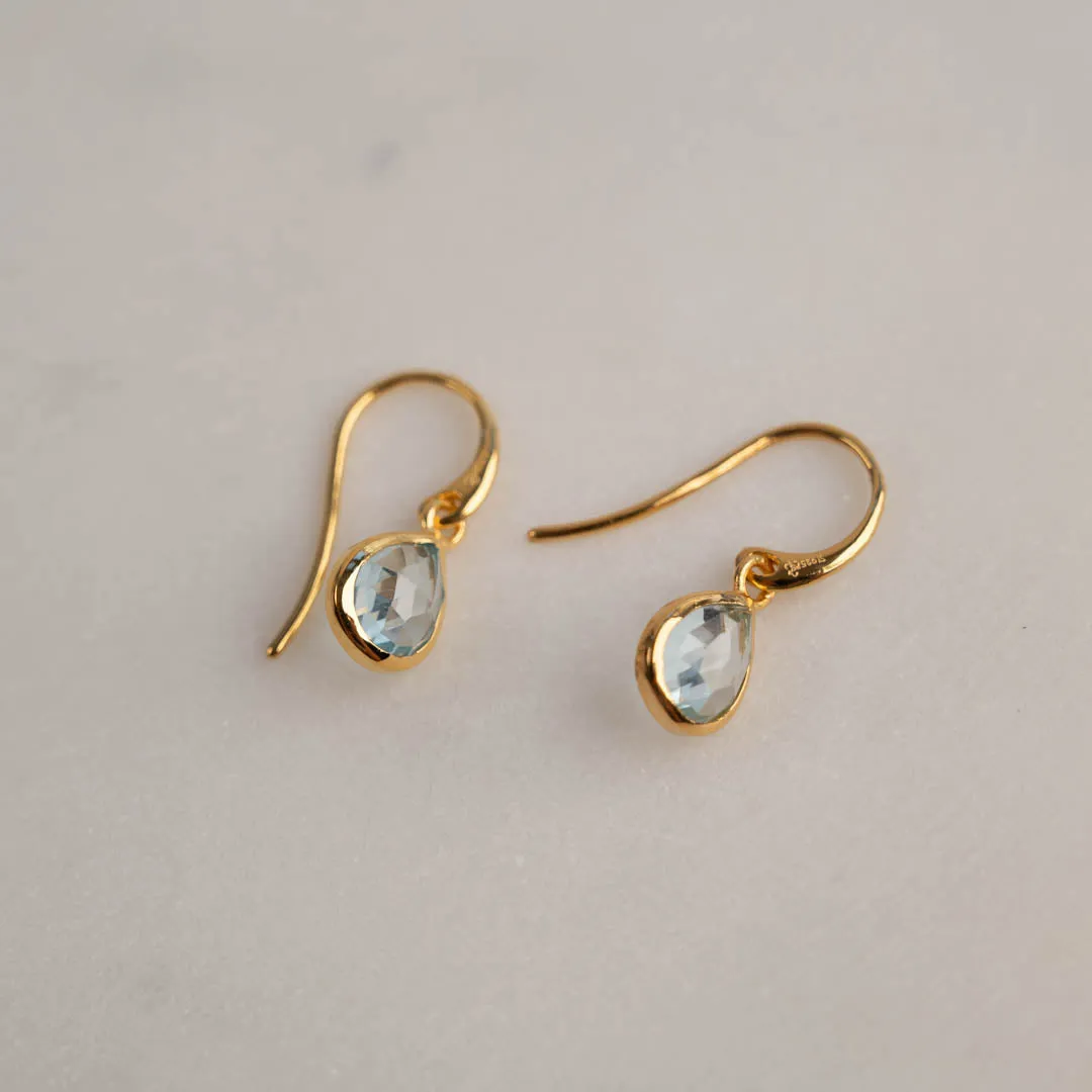 Sisi Copenhagen Lulu Blue Topaz øreringe forgyldt topas