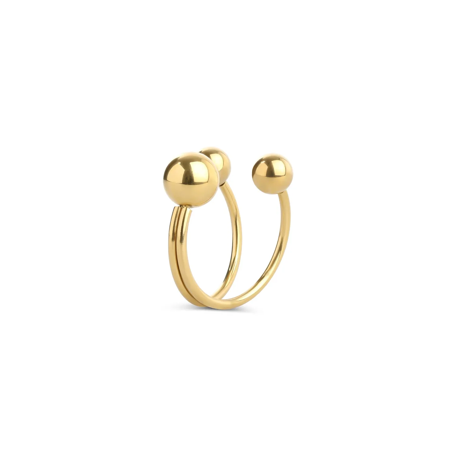 TIMI OF SWEDEN Ida Kuglering ring guld rustfrit stu00e5l