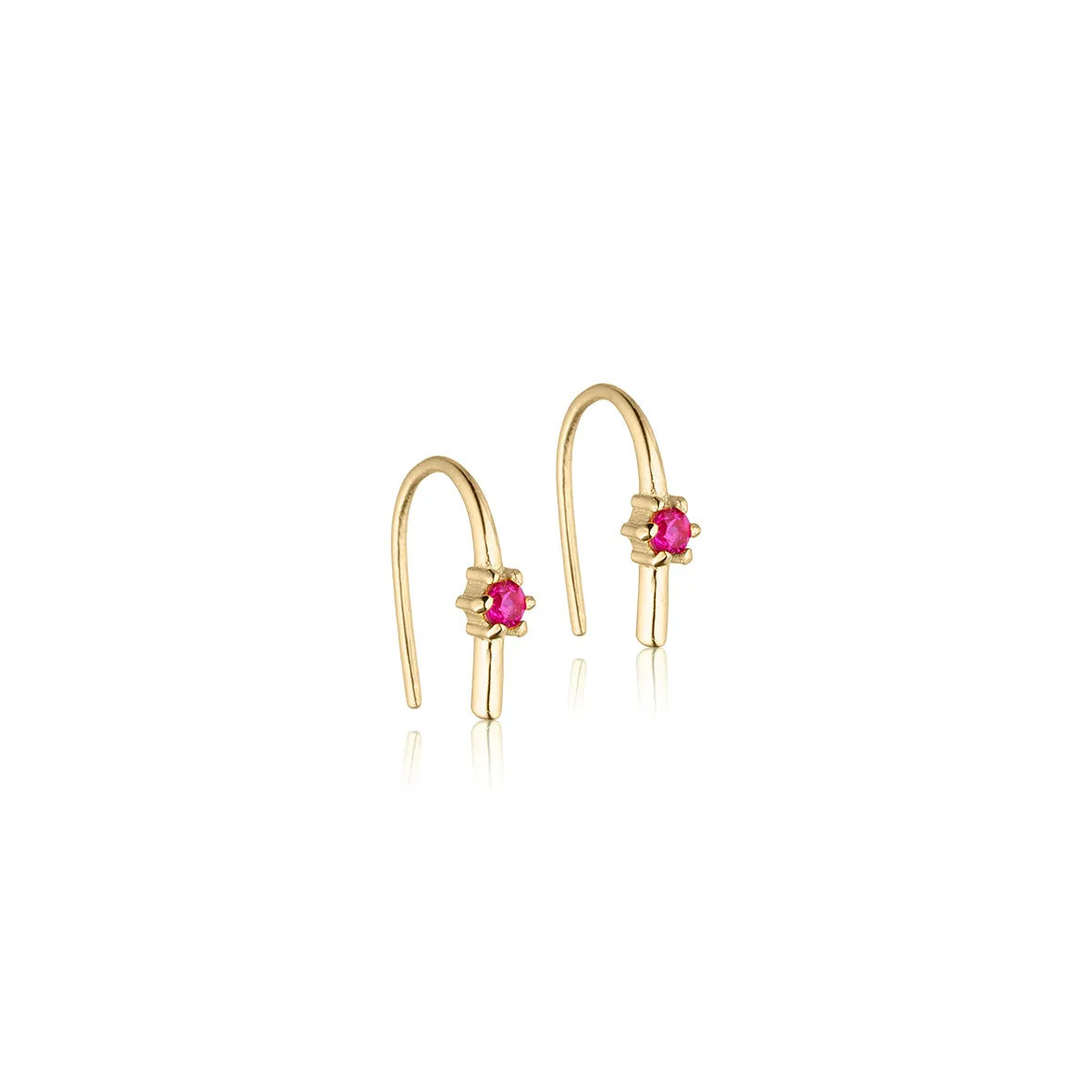Bykjaergaard Individual ørering guld med pink zirkonia